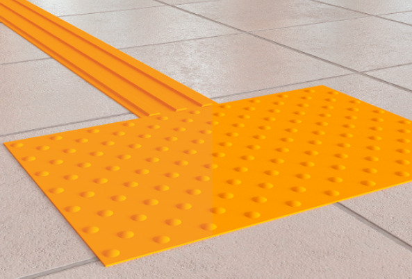 Taktilis vezetősávok képzése közintézményekben